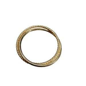 BRONZE MILOR  ITALY Interlocking Twisted Rope Design Bangle Bracelet‎ Gold Tone
